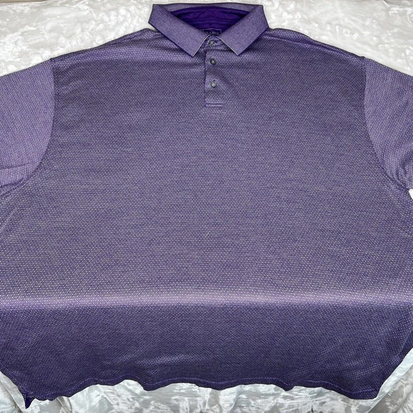 Jos. A. Bank Leadbetter Golf Men's Purple Argyle Short Sleeve Polo Shirt 2XLT - Picture 7 of 9